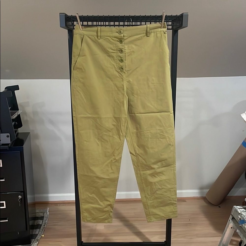 COS olive chartreuse pants